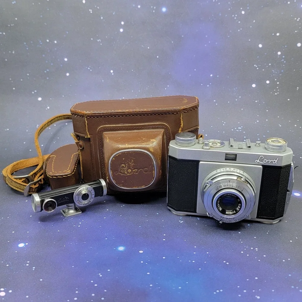 Lord Okaya 35 Viewfinder W/ Leather Case Rare Japanese Film Camera Untested